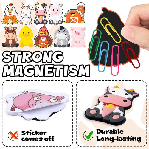 Farm Animal Fridge Magnets for Toddlers,Refrigerator Magnets for Kids Full Back Magnetic Kids Educational Toys Baby Magnets Gift for Fridge Whiteboard Cute Animals Cartoon Magnets
