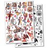 Pin-Up Woman Ladies Temporary Tattoo Water Resistant Fake Body Art Set Collection - Color (One Sheet)