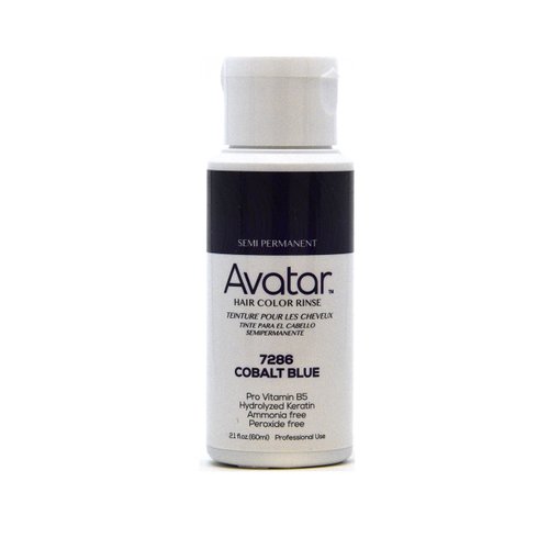 Avatar Semi Permanent Hair Color Rinse #7286 Cobalt Blue, Change your hair style, no mess, hair chemical, use warm, shake well, hair streaks, hair dye