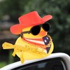 wonuu Rubber Duck Car Ornaments Dashboard Decorations with Cowboy Hat Bandanna Necklace for 4th of July Independence Day Accessories Labor Day, Yellow-Red Vertical Red White Blue Star Stripe Flag