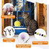Andiker Cat Spring Toy, Self-Play Stretchable Door Hanging Cat Toy with Bell for Indoor Interactive Cat Toy, Soft Plush Ball with Spring Kitten Toy for Cat Kitten Playing Exercising (Green+Purple)