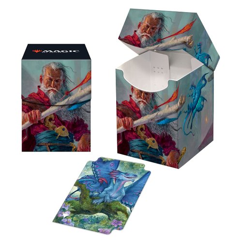 Ultra Pro - Magic: The Gathering Battle for Baldur's Gate, Commander Legend 100+ Deck Box (Elminster) - Protect and Store 100+ Collectible Trading Cards with Self Locking Lid