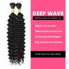 PEEKABOO Deep Wave for Braiding Hair No Weft Brazilian Virgin Human Hair Extensions for Micro 100% Unprocessed Human Hair 10A Natural Black Human Hair Deep Wavy (30inch, 100g)