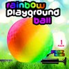 Bedwina Rainbow Playground Ball - 8.5Inch (Pack of 1) Rubber Bouncy Inflatable Balls for Kids and Adults, Indoor and Outdoor Games, Kickball, Dodgeball, Four Square, Dodge Ball, Handball