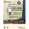 Westinghouse T91001 Outlet Valet Portable Charging Station with 1 Grounded Outlet & 2 USB Ports, White