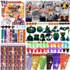 192 Pcs 24 Pack Assorted Halloween Stationery, Halloween Party Favors for Kids, Goodie Bags Stuffers Set Including Halloween Pencils, Rulers, Stamps and Erasers in Trick or Treat Bags