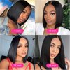 SUPERLOOK 10inch Bob Wig Human Hair 13x4 Straight Lace Front Wigs Human Hair 200% Density 15A Straight Bob Wigs For Black Women Pre Plucked with Baby Hair (10inch, 13 * 4 Bob ST)