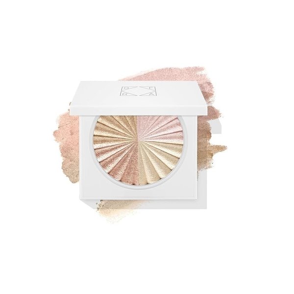 Ofra Pressed Powder Highlighter - Face Makeup | X’s & Glow’s - 4 Shades in 1 Pan | Pearl Shimmer Liquid-To-Baked Powder Highlighter | Refillable Pan | Cruelty-Free Beauty Essential | 7g