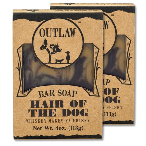 Hair of the Dog Handmade Whiskey-Scented Soap - Whiskey, Tobacco, and Coffee - Men's and Women's Bar Soap - 2 Pack - Outlaw