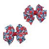 Blue Gingham Apples Toddler Hair Bow Set