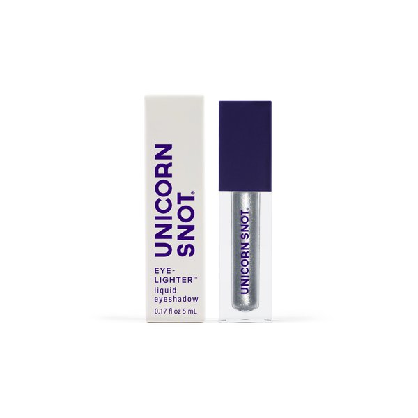 UNICORN SNOT Eyelighter - Liquid Eyeshadow Makeup, Buildable Glitter Eyeshadow, Metallic Eyes - Stocking Stuffers for Women, Christmas Gifts for Teen Girls - Cruelty Free, 0.17oz/5mL (Bounce/Silver)