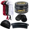 "Goiple Hair Care Kit for Men's 360 Wave - Pomades for Strong Hold, Easy Wash, Moisture Control, Silky Shine & Training, Curved Brush, Durag Cap Set, Du-rag, "