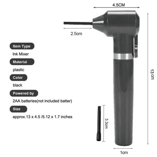 Tattoo Ink Mixer 100PCS Mixing Sticks Electric Pigment Makeup Eyebrow Nail Polish Mixer Color Machine Supply Tool Watercolor Ink Painting Agitator Blender Set(Black)