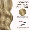 GOO GOO Tape in Hair Extensions Human Hair, 16/22 Light Blonde Highlighted Golden Blonde, 24inch 50g 20pcs, Thick Ends Straight Seamless Tape in, Invisible Tape in Hair Extensions Human Hair