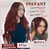 NAYOO Wine Red Hair Clip Extension for Women 4PCS Thick Hairpieces Long Wavy Natural Synthetic Clip in Hair Extensions（20 inch, Wine Red）
