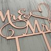 AMINJIE Mr and Mrs Cake Topper - Bride and Groom Sign Wedding/Engagement Cake Toppers Decoration, Mirror Rose Gold Acrylic