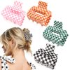 Ahoney 4 Pack Checkered Hair Claw Clips for Thin Hair 2" Y2k Accessories Cute Small Hair Clips for Thick Hair for Women Girls