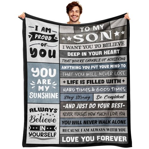 YPURTSD Gifts for Son Son Gifts from Mom Dad Adult Son Gift Ideas Gifts for Adult Grown Son Gifts for Son from Mom Christmas Graduation Gifts for Son Him to My Son Birthday Gifts Son Blanket 50"x60"