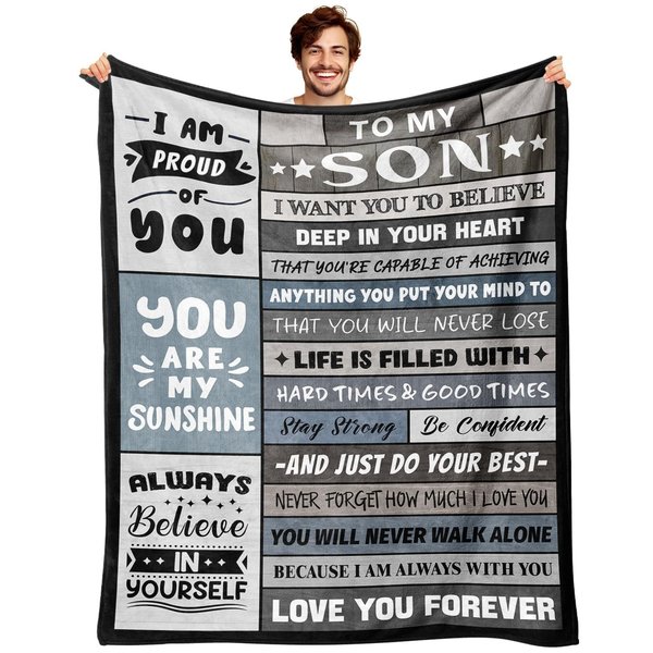 YPURTSD Gifts for Son Son Gifts from Mom Dad Adult Son Gift Ideas Gifts for Adult Grown Son Gifts for Son from Mom Christmas Graduation Gifts for Son Him to My Son Birthday Gifts Son Blanket 50"x60"
