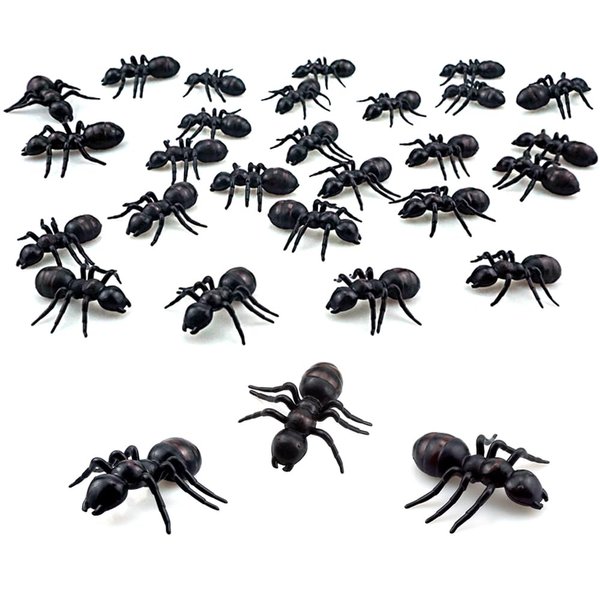 SaktopDeco 30 PCS Big Plastic Ants Black Ants Fake Ant Party Decorations for Practical Jokes Halloween Party