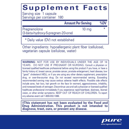 Pure Encapsulations Pregnenolone 10 mg | Supplement to Support The Immune System, Memory, and Hormone Balance* | 180 Capsules