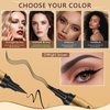 1 Pcs Microblading Eyebrow Pencil 2-in-1 Dual-ended Eyebrow Pen 3-Prong Micro-Fork Tip Applicator & Precision Brush Tip Brow Pencil Waterproof Stay on All-day Makeup for Natural Eyebrow, Black
