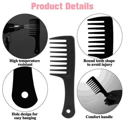 Wide Tooth Comb, 2 Pack Small Hair Combs for Women, Portable Travel Detangling Comb Anti-Satic Curl Comb No Tangle Hair Brush Shower Comb for Curly Hair, Long Hair, Wet Hair, Professional Hair Care