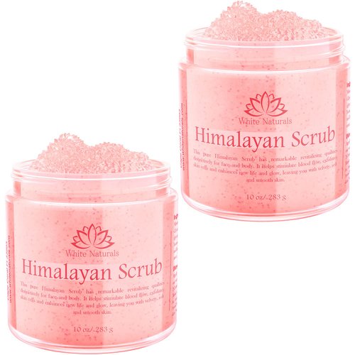 Pink Himalayan Salt Body Scrub (Pack of 2), Deep Cleansing & Moisturizing scrubber For Women, Exfoliating Scrub for Soft Skincare, Removes Dead Skin Cells, Natural Face, Foot, Hands Exfoliation