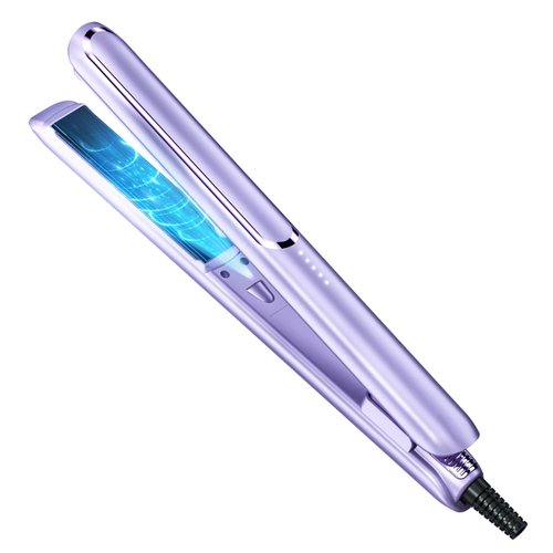 ZEOEZHBI Christmas Gifts for Her, Ceramic Flat Iron Hair Straightener and Curler 2 in 1, Birthday Gifts for Women, Hair Straightener Care Gifts for Mom & Girlfriend Flat Iron Curling Iron, (Purple)