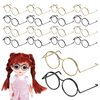Toyvian 20PCS Mini Doll Glasses Metal Wire Glasses Miniature Crafts Glasses Frames Classic Eyewear Dollhouse Glasses Tiny Eyeglasses Small Doll Costume Glasses Frames for Crafts