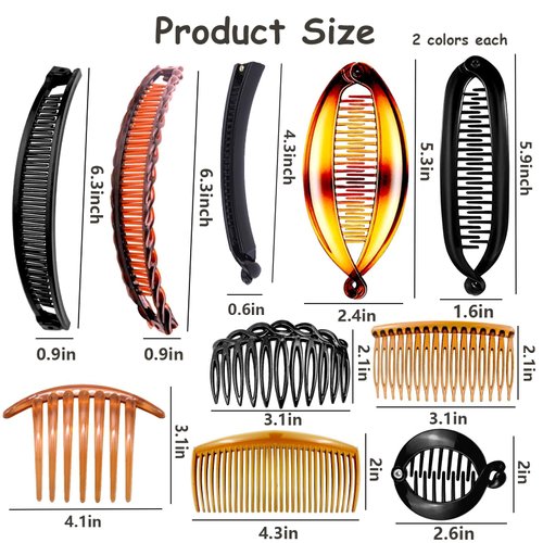 20 PCS Banana Hair Clips Classic Hair Comb Banana Clips Ponytail Banana Hair Clips Plastic Twist Hair Side Combs Accessories for Women Girls