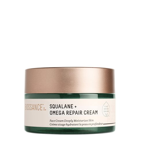 BIOSSANCE Squalane + Omega Repair Cream - Ultra-Moisturizing Face Cream - Skin Care with Hyaluron...