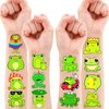 102 PCS Frog Temporary Tattoos Birthday Party Decorations Favors Supplies Decor Frog Princess Reptile Stickers For Teacher Boys Girls Gift School Prizes Rewards