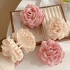 Maluanlrye 2PCS Flower Women's Hair Claws Clip,Fashion Headwear Elegant Lady Fabric Rose Flower Hair Claw Hairpin Women Girls Accessories (Beige&Pink)