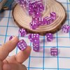 36 Pieces 12mm 6 Sided Mini Dice Set,Translucent Colors D6 Game Dice Set,6 Sided Standard Game Dice for Board Games Dice Games Classroom Teaching Dices Game, with Portable Gaming Box(Purple)