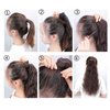 Ponytail Extension Magic Paste Human Hair Afro Water Wave Ponytail for Women Human Hair Natural Black Color Brazilian Virgin Human Hair Ponytail Remy Hair Extensions(16 Inch, 105g)