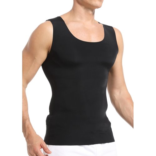 BrliBrli MAX Mens Gynecomastia Compression Shirt Body Shaper Vest - Slimming Undershirt for Tummy Control, Workout Tank Tops(Black, 3XL)