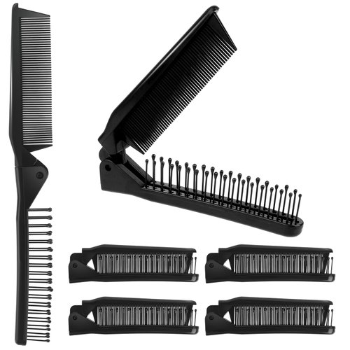 6 Pack Travel Hair Brush for Men Foldable Wet Hair Comb Anti-Static Hair Massage Comb Portable Compact Hair Brush Double Headed Pocket Comb Hair Styling Tools for Women Men
