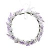 Accesyes Lavender Headband Bridal Woodland Garland Flower Hair Wreath Wedding Accessories BOHO Crown Beach Girls Headpiece (White)
