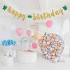 INNORU Frog Happy Birthday Banner, Reptile Animal Frog Party Decorations, Children Boys Girls Rain Forest Birthday Party Banner, Cute Frog Birthday Party Decor Supplies, Gold Glitter