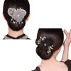 Yeria 2PCS Ins Style Elegant Lazy Hair Curler, Fabric & Rhinestone Hair Bun Maker for Long Hair, Silver, Clip