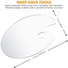 Acrylic Paint Palette 2pcs 11.8 x 7.9 inches with Thumb Hole by DUGATO, Clear Oval-Shaped Non-Stick Acrylic Oil Paint Mixing Tray- Comfortable to Hold & Easy to Clean - for DIY Art Painting Plate