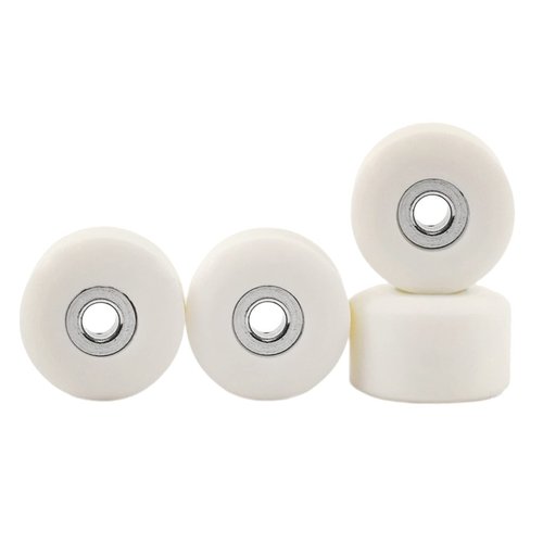 Teak Tuning Apex 61D Urethane Fingerboard Wheels - New Street Shape, 7.7mm Diameter - Ultra Spin Bearings - Made in The USA - Cream Colorway