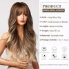 Esmee Brown ombre Blonde Wigs 24" Long Synthetic Wig with High Density Natural Headline Heat Permanent Hair Wigs for Women