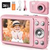 Kids Camera Toys for Boys Girls,Digital Video Camera Toys for Kids with MP3 Music Player and 32GB SD Card,Ideas Birthday Gifts for 4 5 6 7 8 9 10+ Years Old Little Girls and Boys(Pink)
