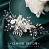 Eyret Flower Bride Wedding Hair Comb Silver Crystal Bridal Side Combs Pearl Hair Pieces Leaf Hair Accessories for Women and Girls