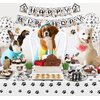 PIXHOTUL 81Pcs Dog Party Supplies - Doggy Themed Tableware Party Pack for Puppy, Including Plates, Napkins, Tablecloth, Forks, Serves 20 Guests