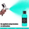 Go Ho Teal Face Body Paint(2.1 oz),Teal Makeup Water Based Face Paint and Body Paint for Airbrush Makeup Special FX, Cosplay, and Halloween Make up