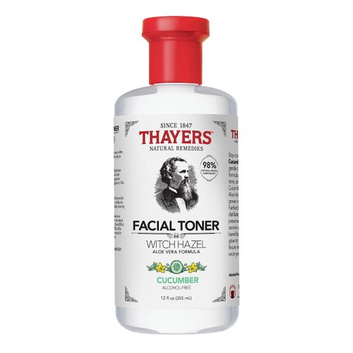 THAYERS Alcohol-Free, Hydrating Cucumber Witch Hazel Facial Toner with Aloe Vera Formula, Vegan, Dermatologist Tested and Recommended, 12 Oz