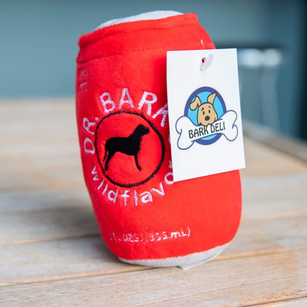 BARK DELI Dr. Barks Soda Dog Toy, Great for Small and Medium Dogs Pets, Squeaky Fun